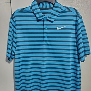 Nike Striped Golf Polo Sz M